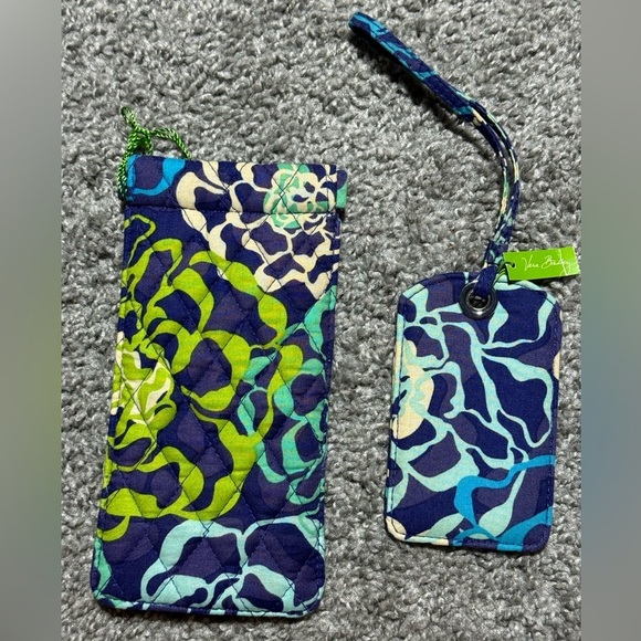 Vera Bradley Katalina Blue Eye Glass Case and NWT Luggage Tag - Picture 6 of 6